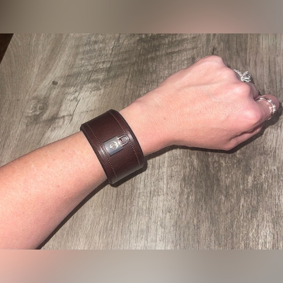 Upcycled Faux Leather Bracelet - Picture 2 of 2